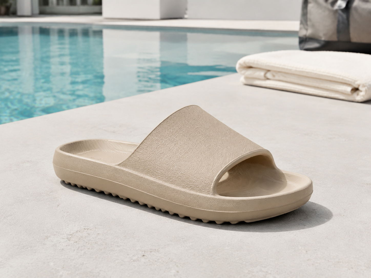 Sand Flow Slide concept beside a pool